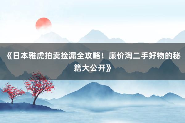 《日本雅虎拍卖捡漏全攻略！廉价淘二手好物的秘籍大公开》