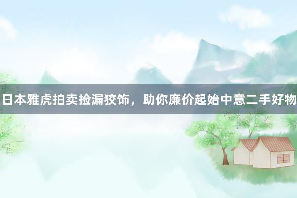 日本雅虎拍卖捡漏狡饰，助你廉价起始中意二手好物