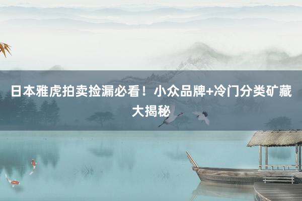 日本雅虎拍卖捡漏必看！小众品牌+冷门分类矿藏大揭秘